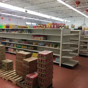 shelves of goods in a store