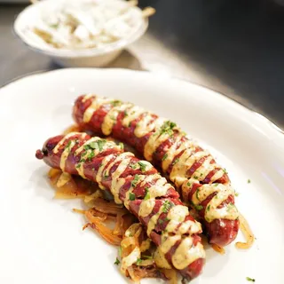 Jalapeno-Cheddar Wagyu Sausage Chilaquiles