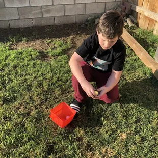 My big kid egg hunting