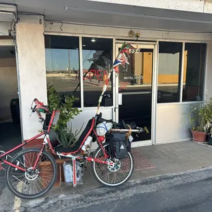 Exterior: checking in at the main office