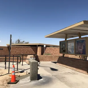Fabens rest stop info shelter.