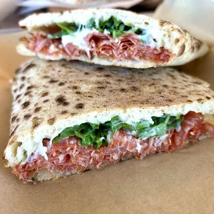 Piccante filled with thinly sliced spicy salami...delicious!