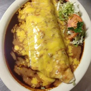 Pancho Villa (jumbo beef and pork enchilada)