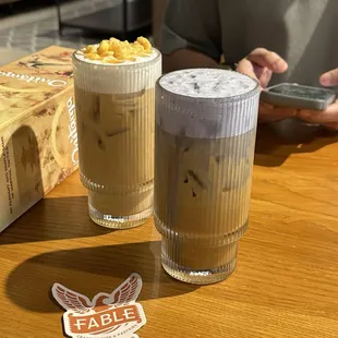 Left: Lord of the Latte, Right: Blueberry Dusk Latte