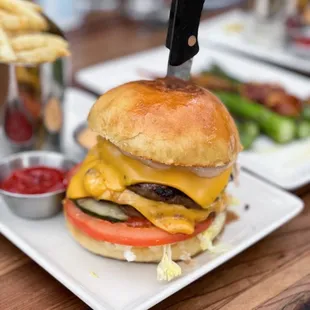 Fables 1/2 lb. Double Cheeseburger with House Cut Fries