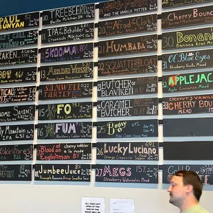 Beer and Meade menu