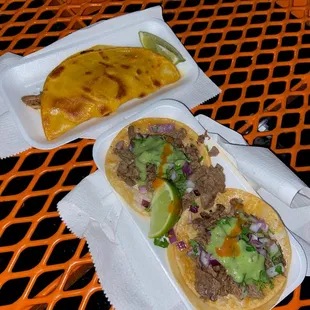 Tacos and I forget what that other thing is, but it was darn good!