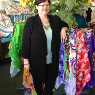Marsha Doyenne with some of her favorite Frond Design Studio fabrics!