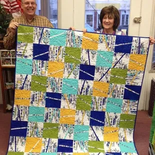 Danny &amp; Majean with our CitiScapes Quilt - Available in Kits!
