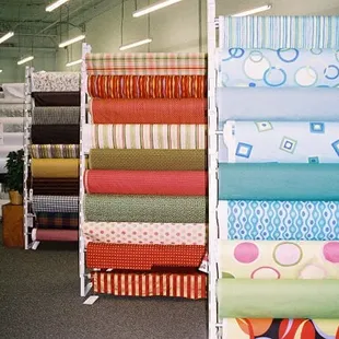 In-stock fabric selection. We also have a Fabric Libary with over 60,000 fabric samples that you can special order.