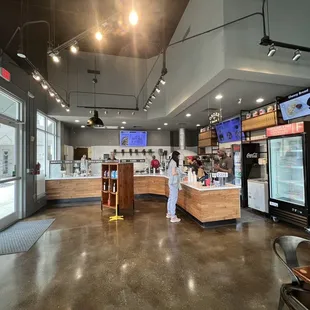 the inside of a restaurant