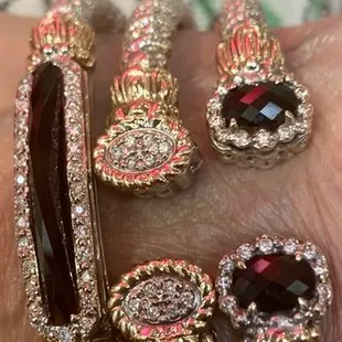 Three of my beautiful bracelets. This is my favorite jewelers. Thanks for remembering exactly what I want.