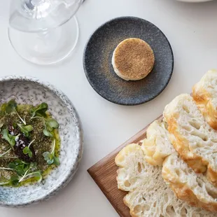 Housemade sourdough focaccia, shiitake butter, goma dofu