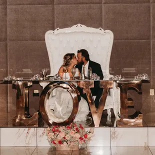 The most fun head table for the bride and groom