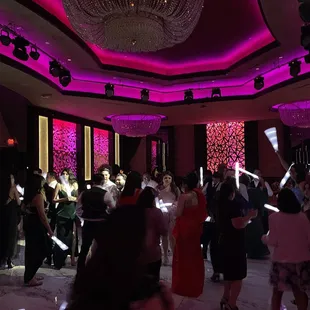 Dance floor , look at those beautiful chandeliers