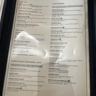menu