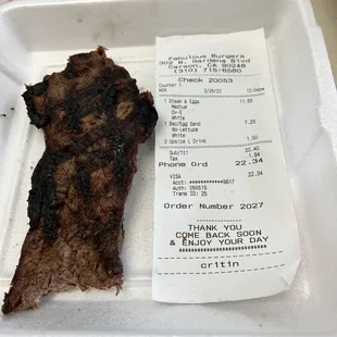 I guess medium means burnt? Couldn't even eat it. Waste of a steak.