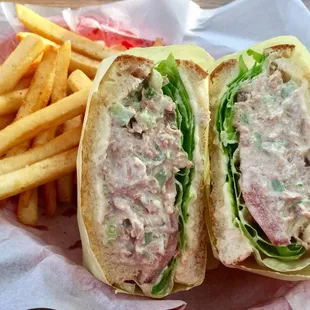 Tuna melt &amp; fries