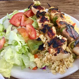 Chicken kebob plate