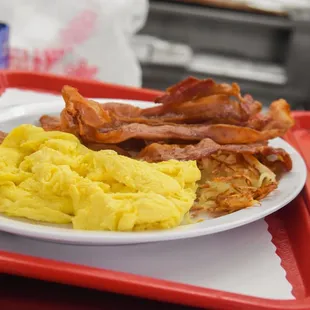 The daily special is our #1. 3 Eggs + 3 Bacon or Sausage + Hashbrowns &amp; Toast!