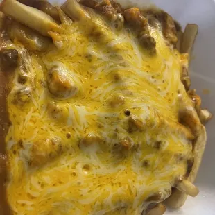 Chili cheese fries, like the one you used to eat as a kid.