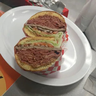 Chili pastrami cheese burger