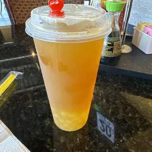 Mango Tea, lychee pearls