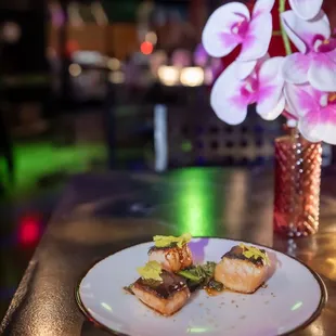 Salmon bites is one of Chef Hackney's most requested items.