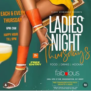 Ladies nice is free entry for Ladies