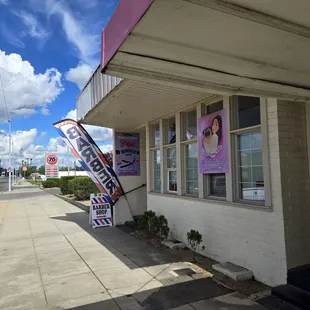 Front of shop next to 76 station on Robertson Blv in Chowchilla Ca.