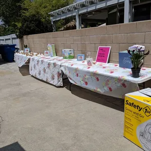 Three 8ft rectangular tables.