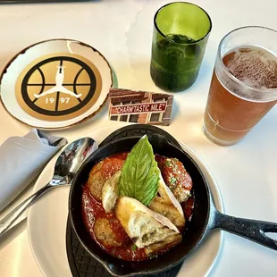The Facci Meatballs and draft beer. Facci is steps from the Inner Harbor and minutes from The "Charm'tastic Mile".