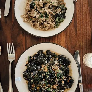 Squid ink and cacio e pepe
