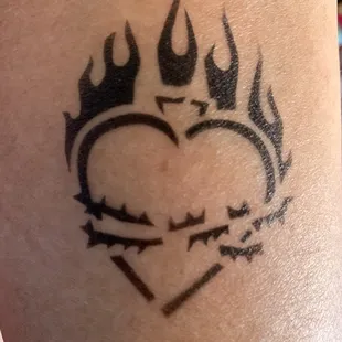 Tribal Heart Fire Airbrush Tattoos Face Painting In Paradise Hawaii
