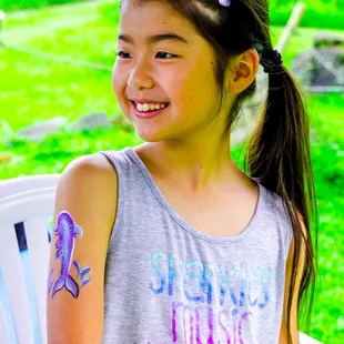 Dolphin. Face Painting In Paradise Hawaii.