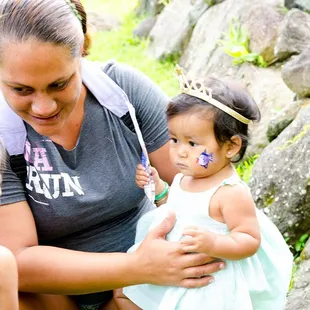 Baby with Face Painting In Paradise Hawaii.