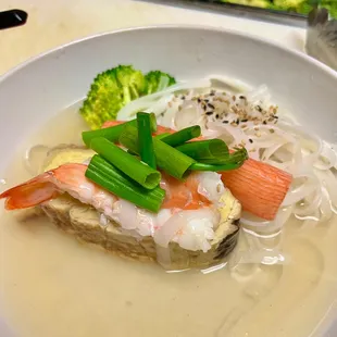 Special sweet egg soup with noodles