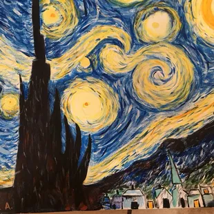 The version I painted of Van Gogh's famous piece of art Starry Nights.