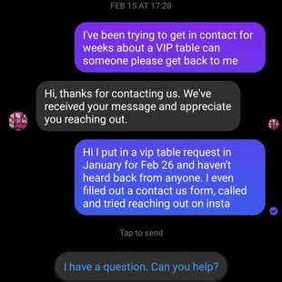 Never getting a response