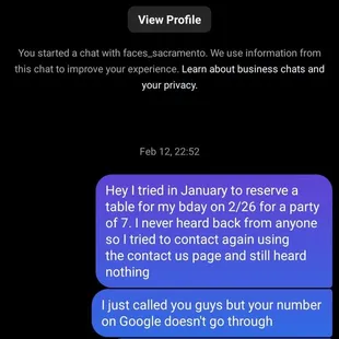 Once again, not hearing back