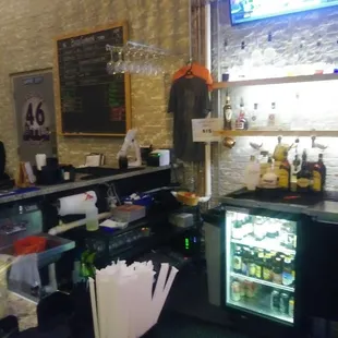 the bar and counter area