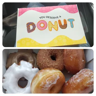 Buy 5, get one free (Yes, we were up sold, but at $2/donut, it&apos;s essentially free.)