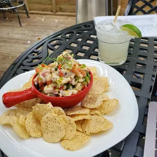 ceviche and margarita