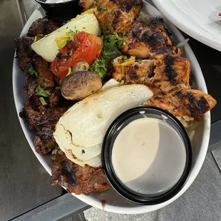 Kabob plate chicken &amp; steak