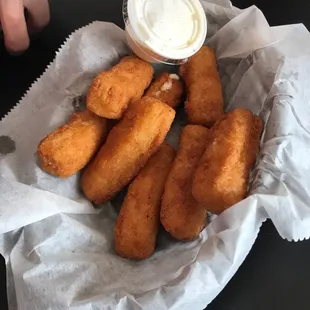 Fadi has THE BEST cheese sticks ever!! Plus, you get 8 to an order for only $5.99. Served with his homemade delicious ranch!
