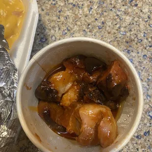 Burnt ends in a tiny cup