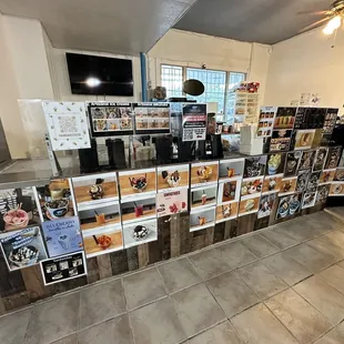 Cashier and some of the menu