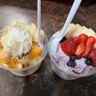 Mango and banana  Açaí rolled ice cream