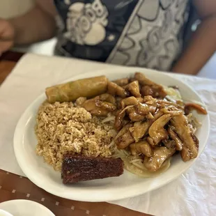 Teriyaki and rib plate