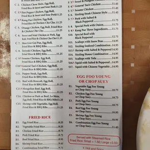 menu